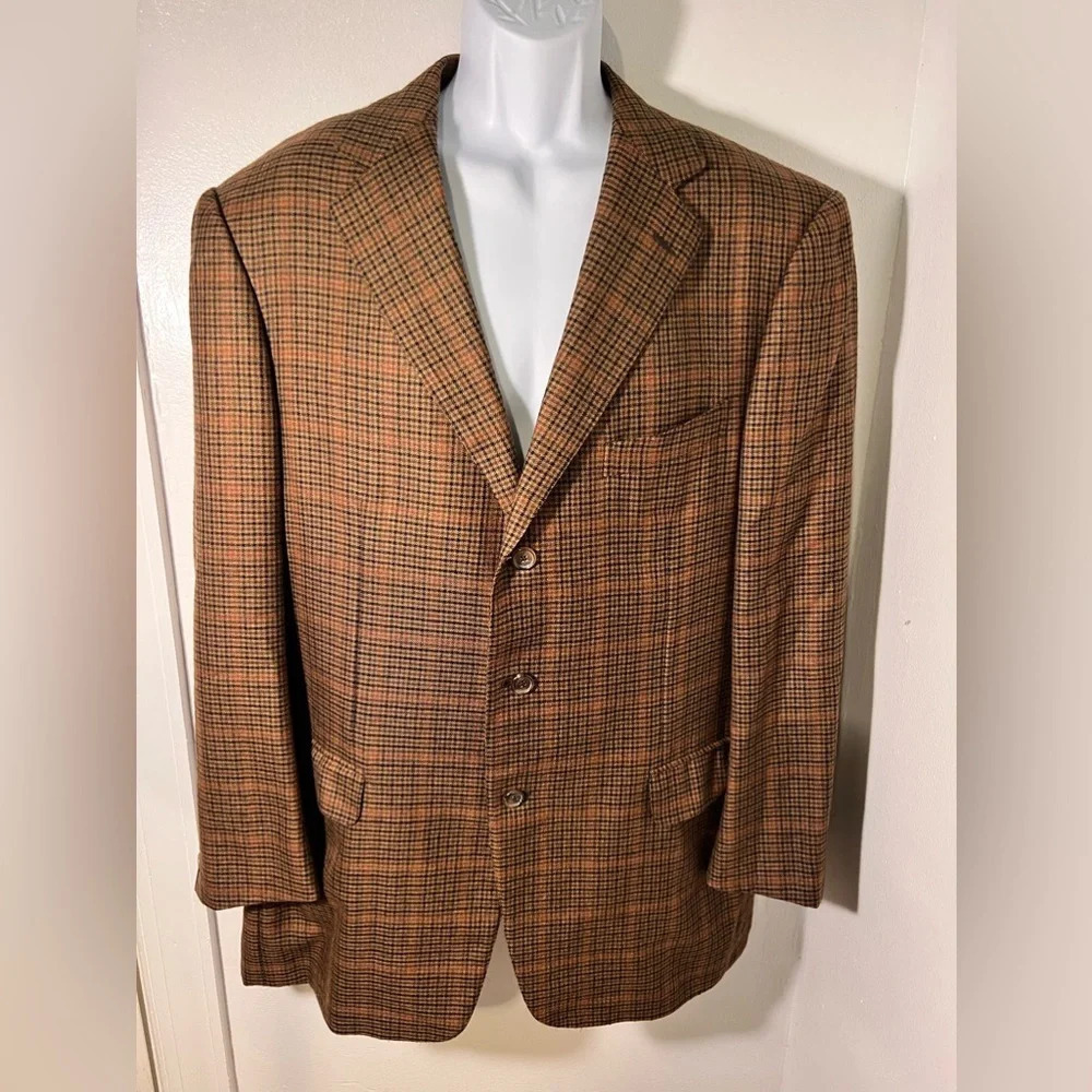 Ermenegildo Zegna/beercroft & bull, 42L cashmere plaid, button front sports coat